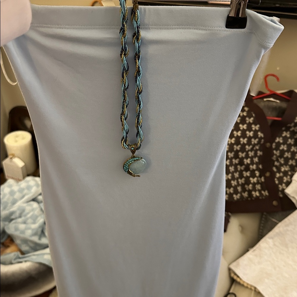 Sky Blue Strapless With Necklace